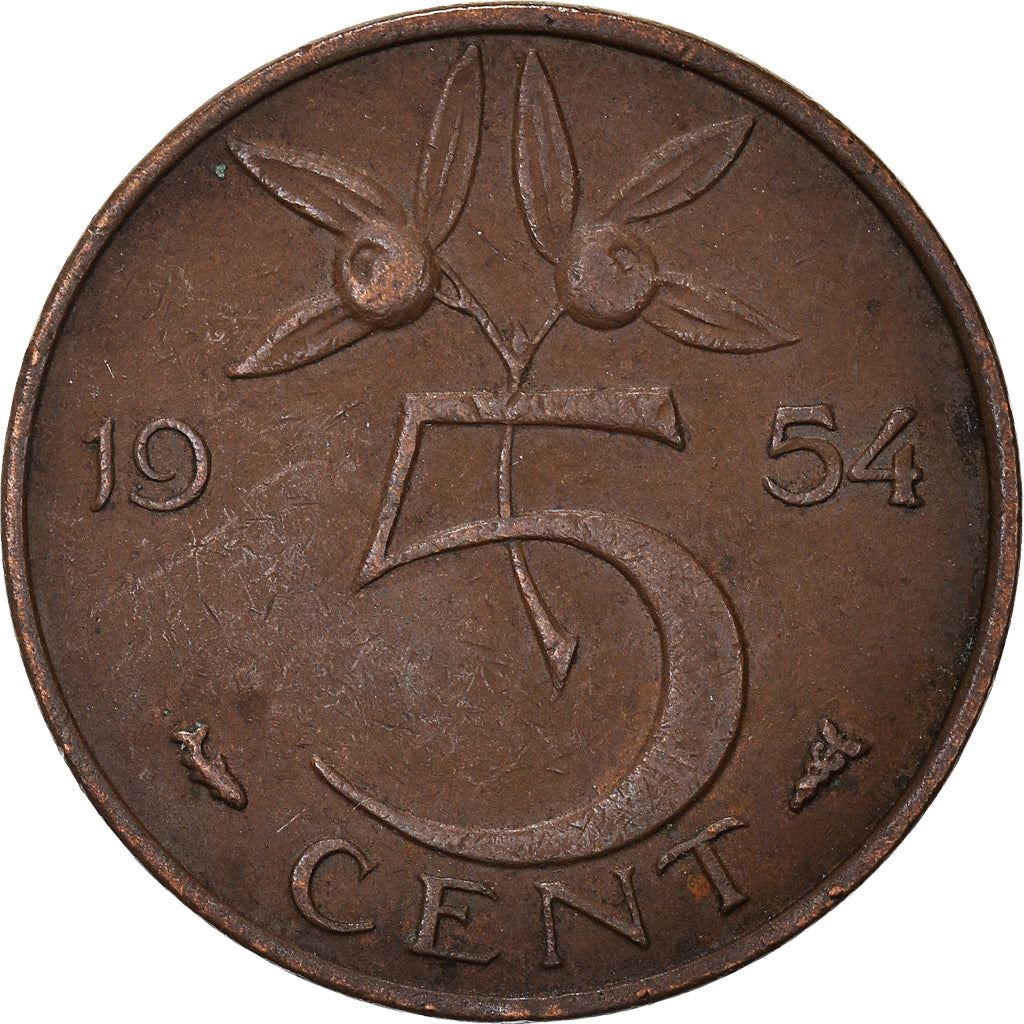 Netherlands 5 Cent | 100 Coins | Queen Juliana | Bronze | KM181 | 1950 - 1980