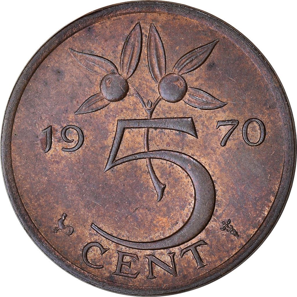 Netherlands 5 Cent | 100 Coins | Queen Juliana | Bronze | KM181 | 1950 - 1980