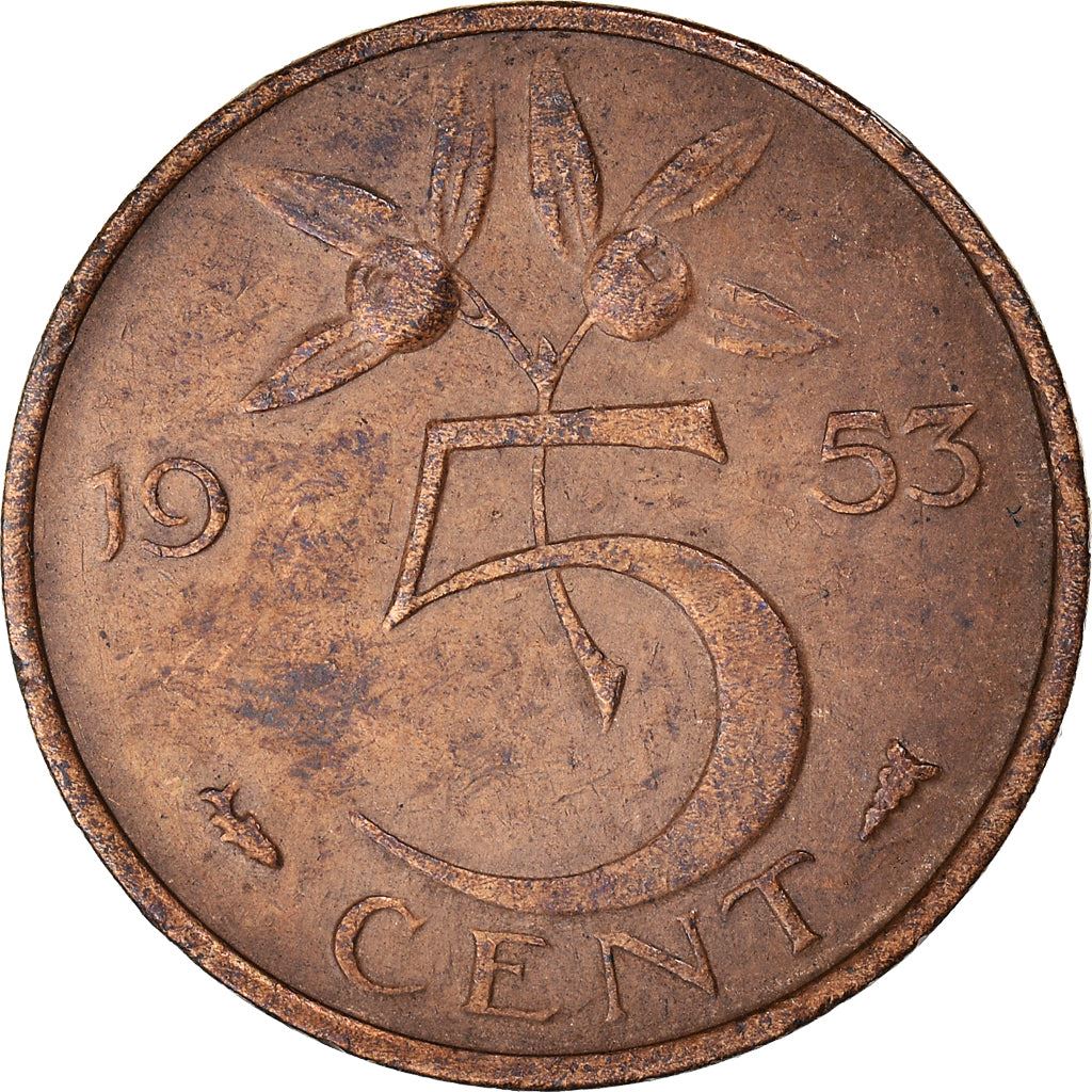 Netherlands 5 Cent | 100 Coins | Queen Juliana | Bronze | KM181 | 1950 - 1980