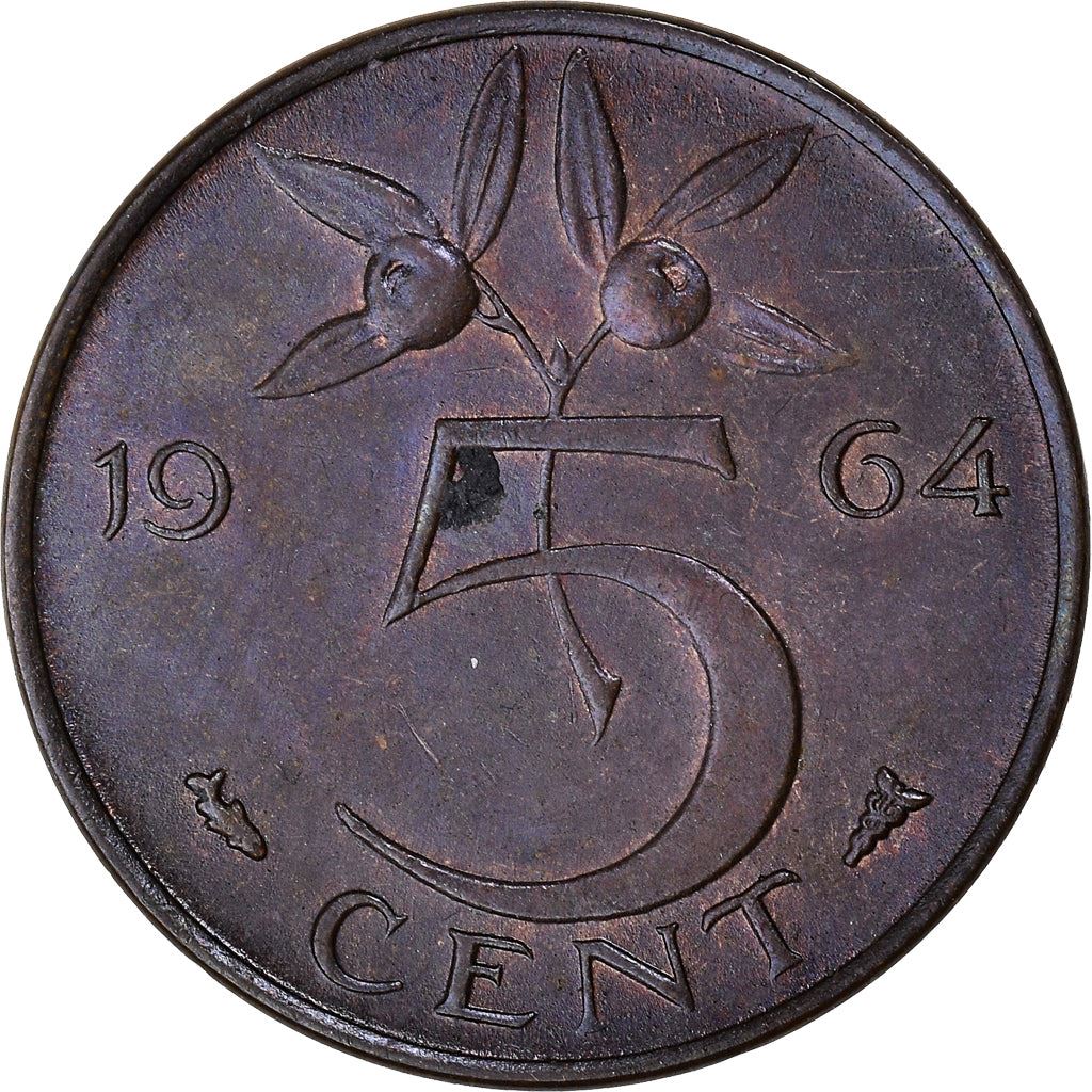 Netherlands 5 Cent | 100 Coins | Queen Juliana | Bronze | KM181 | 1950 - 1980