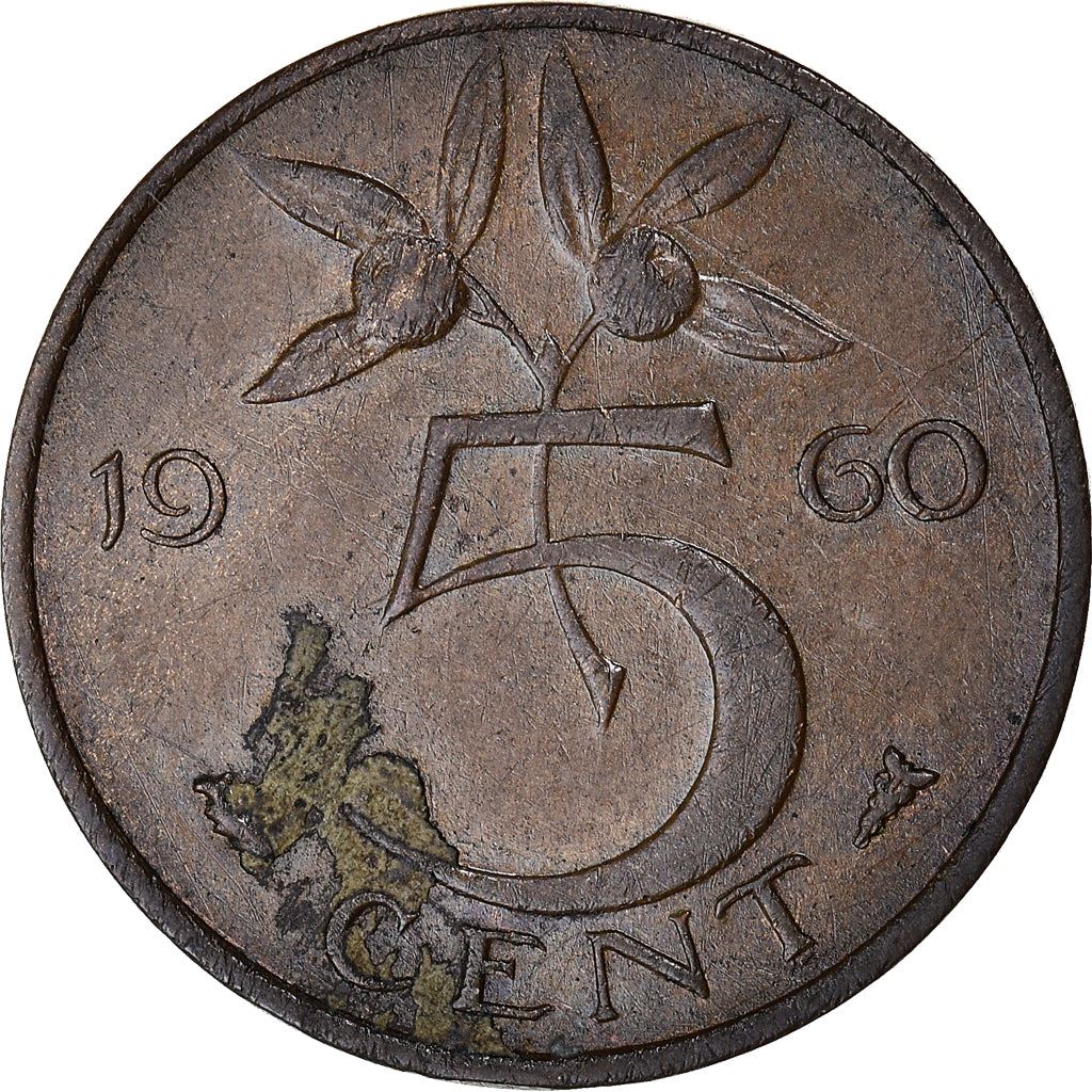 Netherlands 5 Cent | 100 Coins | Queen Juliana | Bronze | KM181 | 1950 - 1980