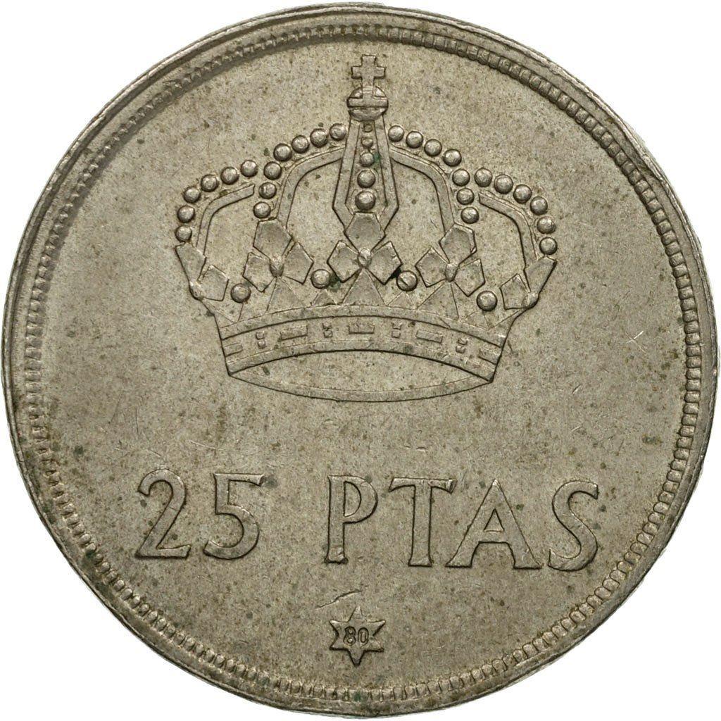 Spain 25 Pesetas | 100 Coins | King Juan Carlos I | KM808 | 1975