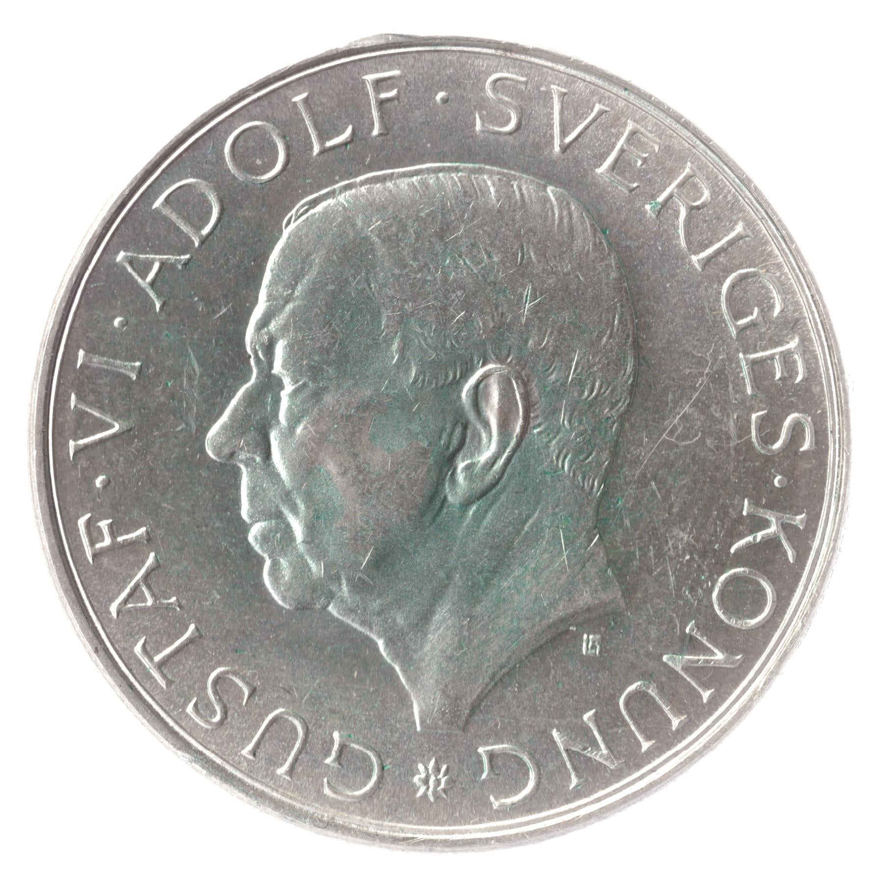 Swedish Silver Coin 10 Kronor | King Gustaf VI Adolf Birthday | Sweden | 1972