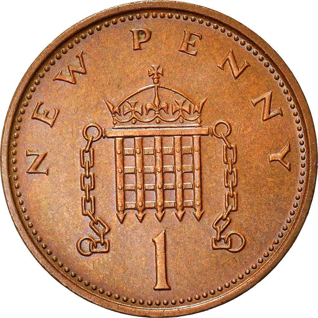 United Kingdom 1 New Penny | 100 Coins | British Currency | Young Elizabeth II | 1971 - 1981