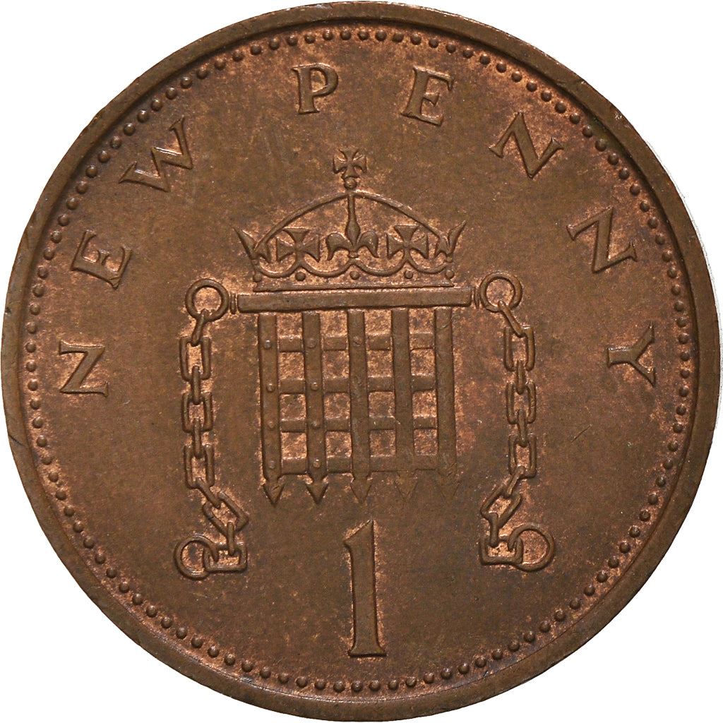 United Kingdom 1 New Penny | 100 Coins | British Currency | Young Elizabeth II | 1971 - 1981