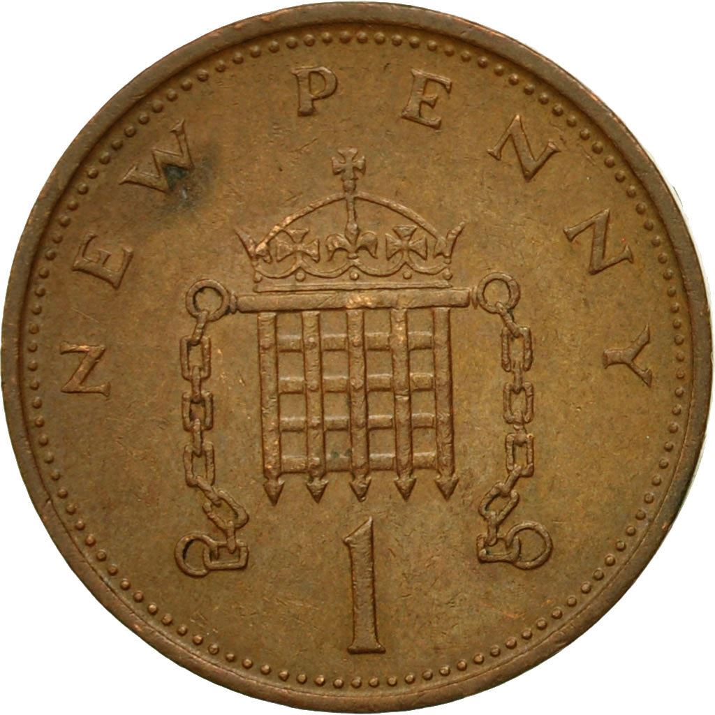 United Kingdom 1 New Penny | 100 Coins | British Currency | Young Elizabeth II | 1971 - 1981