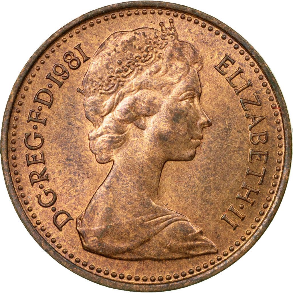 United Kingdom 1/2 New Penny | 100 Coins | Young Elizabeth II | 1971 - 1981