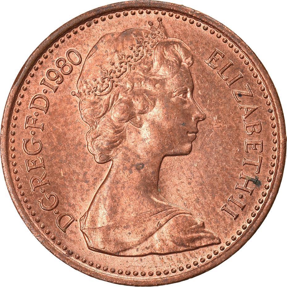 United Kingdom 1/2 New Penny | 100 Coins | Young Elizabeth II | 1971 - 1981