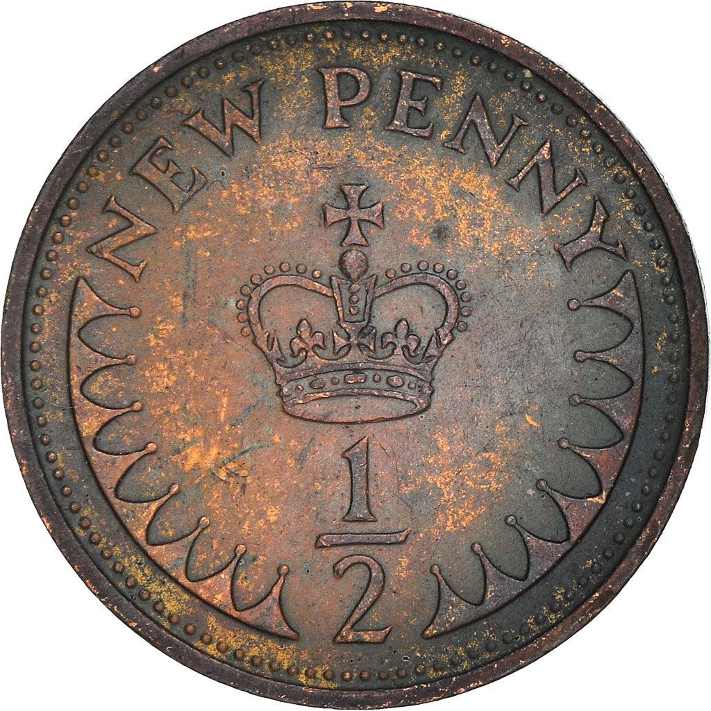 United Kingdom 1/2 New Penny | 100 Coins | Young Elizabeth II | 1971 - 1981