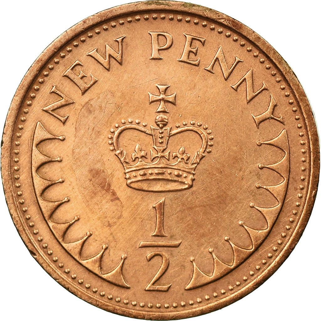 United Kingdom 1/2 New Penny | 100 Coins | Young Elizabeth II | 1971 - 1981