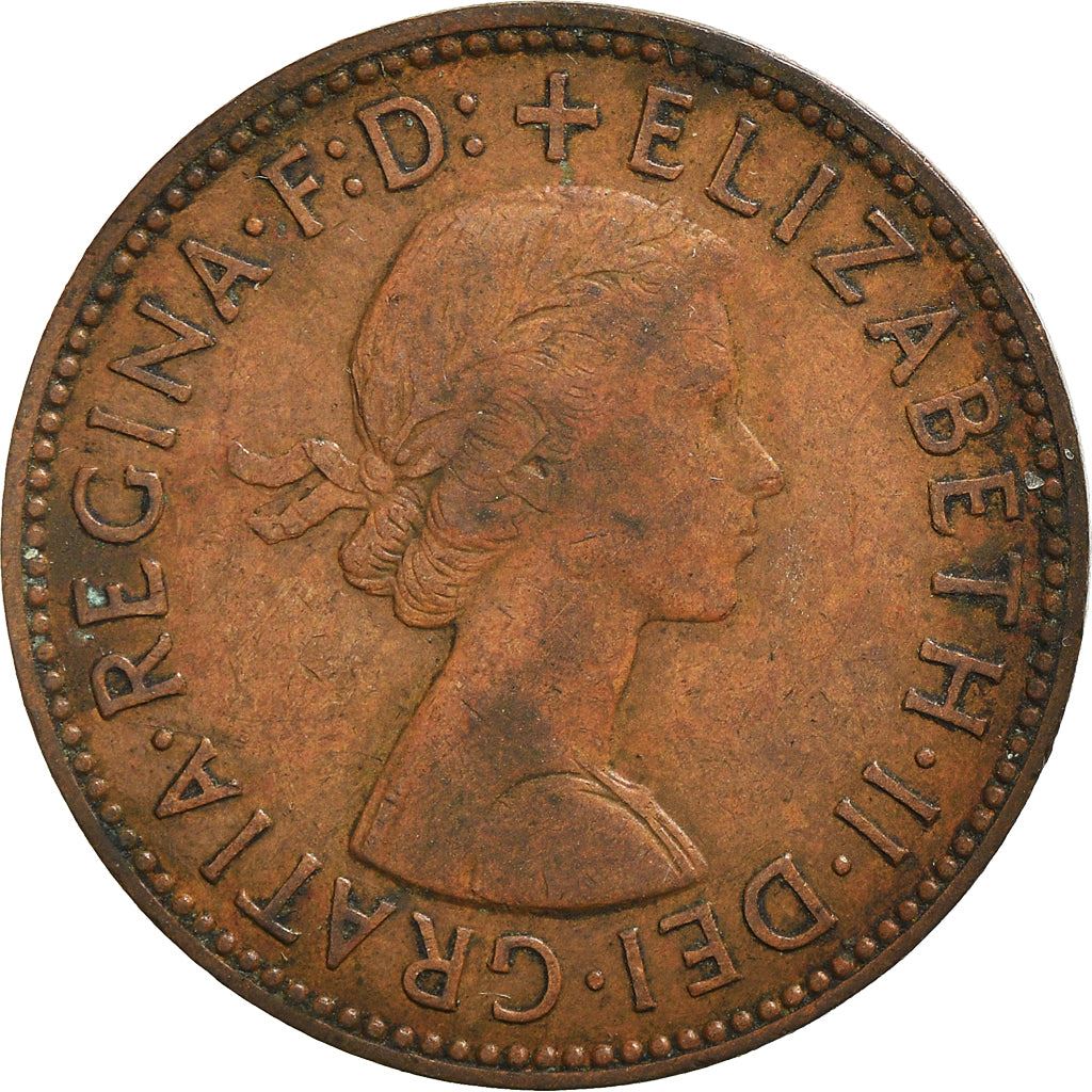 United Kingdom 1/2 Penny | 100 Coins | Elizabeth II 1st portrait | 1954 - 1970