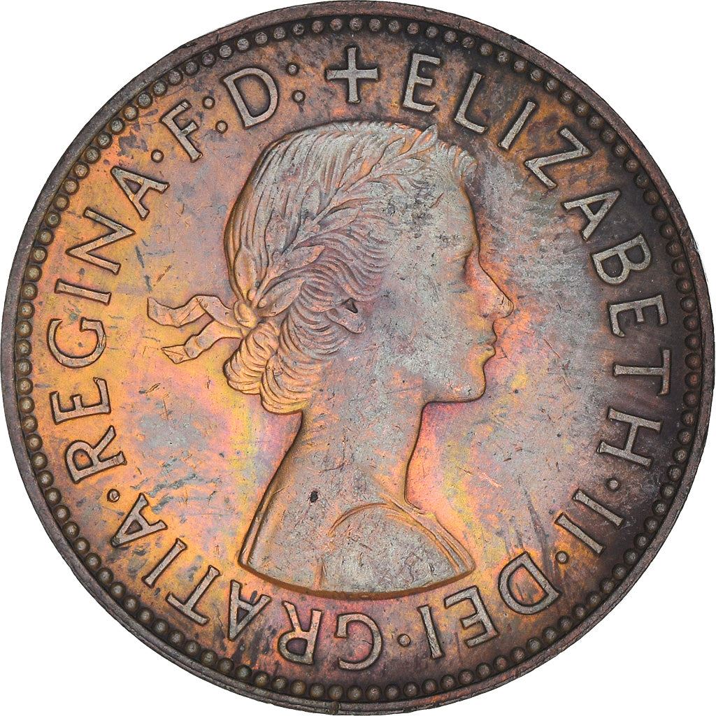 United Kingdom 1/2 Penny | 100 Coins | Elizabeth II 1st portrait | 1954 - 1970