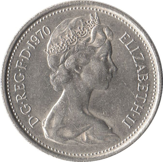 United Kingdom 5 New Pence | 100 Coins | Elizabeth II 2nd portrait | 1968 - 1981