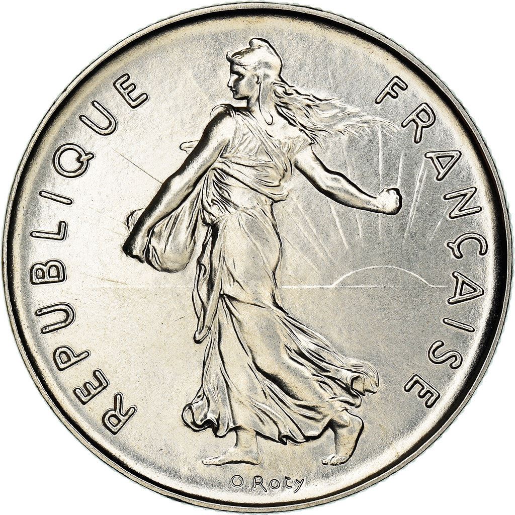 French 5 Francs Coin | signature O. Roty | KM926a.1 | France | 1969 - 2001