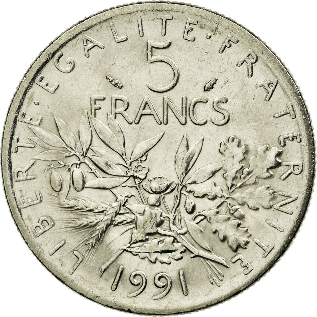 French 5 Francs Coin | signature O. Roty | KM926a.1 | France | 1969 - 2001