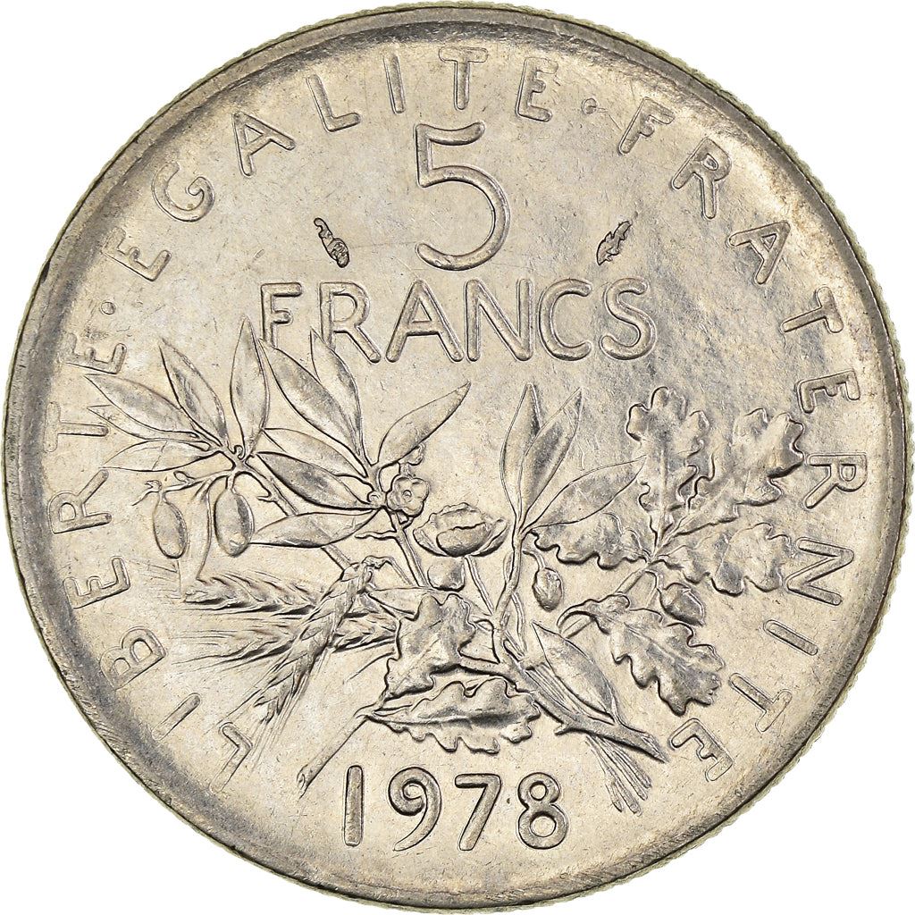 French 5 Francs Coin | signature O. Roty | KM926a.1 | France | 1969 - 2001